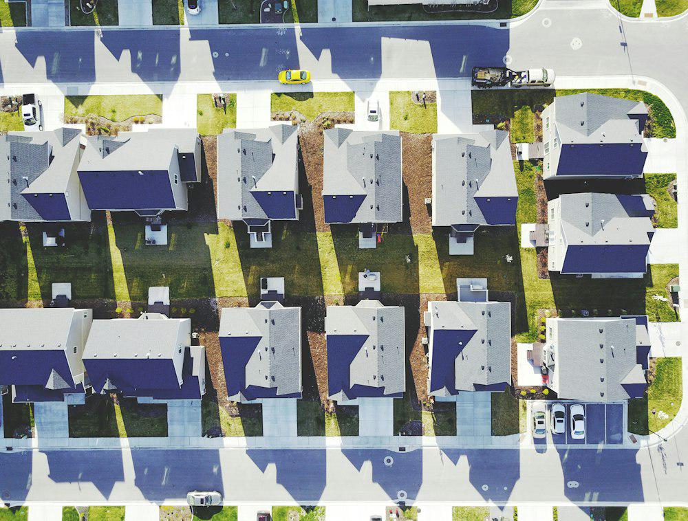 An image of an aerial view of houses